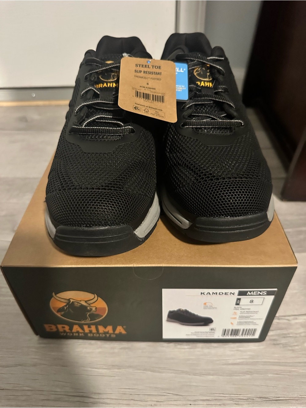 Brahma Kamden Steel-Toe Work Sneakers — Black with Gray Accents
